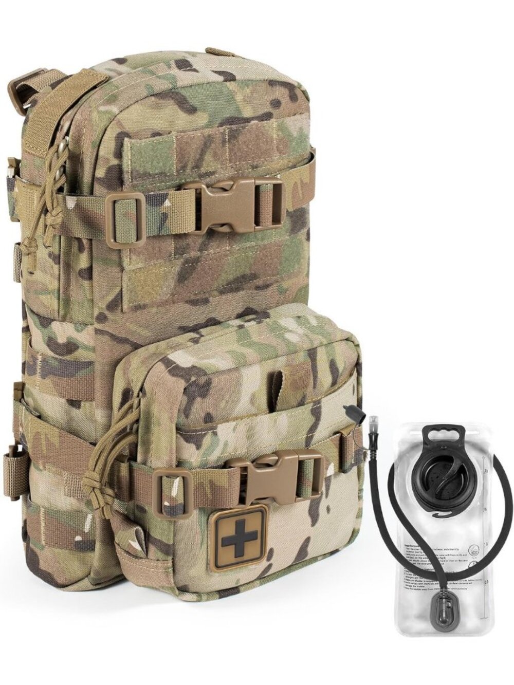 Tactical MOLLE Hydration Pack - Outdoor Water Bladder Carrier for Vest
